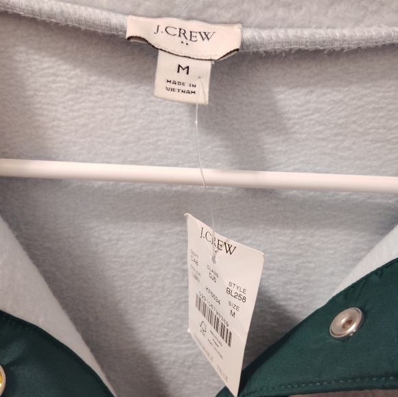 J. Crew Green and Gray Snap-Button Fleece - Picture 3 of 3